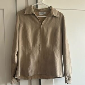Tan long sleeve light weight jacket